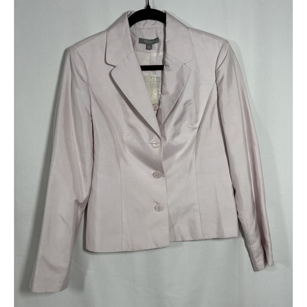 Ann Taylor Silk Orchid Purple Blazer Size 6 Feminine Career